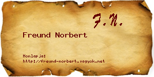 Freund Norbert névjegykártya